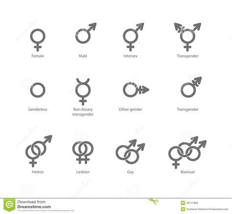 Iconos Del Símbolo Del Género Ilustración Del Vector Imagen 49171856