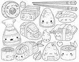Kawaii Ausmalbilder Sushi sketch template