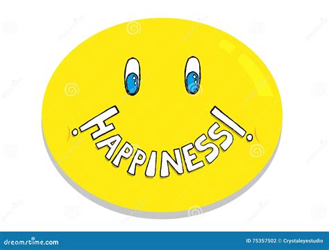 happiness emoticon concept editable clip art stock vector