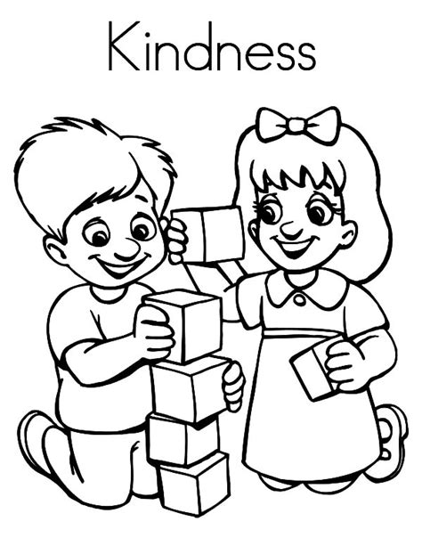 kindness  playing   sister coloring pages kids play color