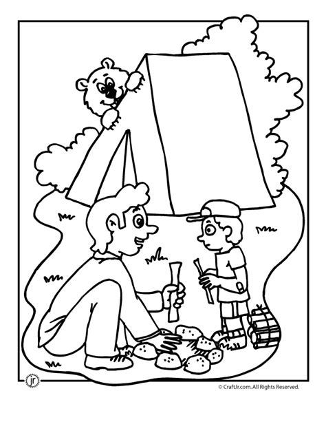 camping coloring pages  summer camp kids travel activities