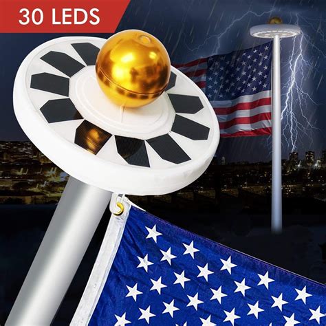 solar flag pole lights  led weatherproof flagpole downlight night lighting     ft