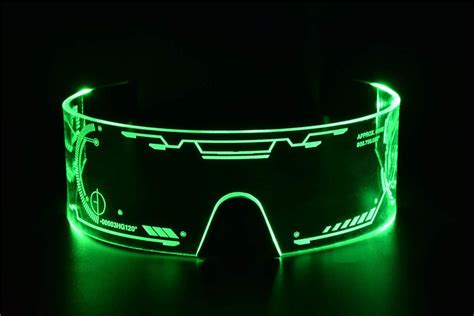 green vaporwave led visor glasses perfect for cosplay and etsy uk