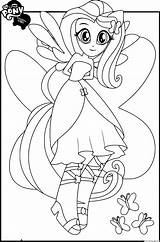 Equestria Pony Little Girls Fluttershy Coloring Pages Printable Girl Print Adagio Dazzle Template sketch template