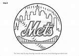 Mets Logo York Draw Drawing Step Baseball Mlb Tutorials Espn Drawingtutorials101 Crying sketch template