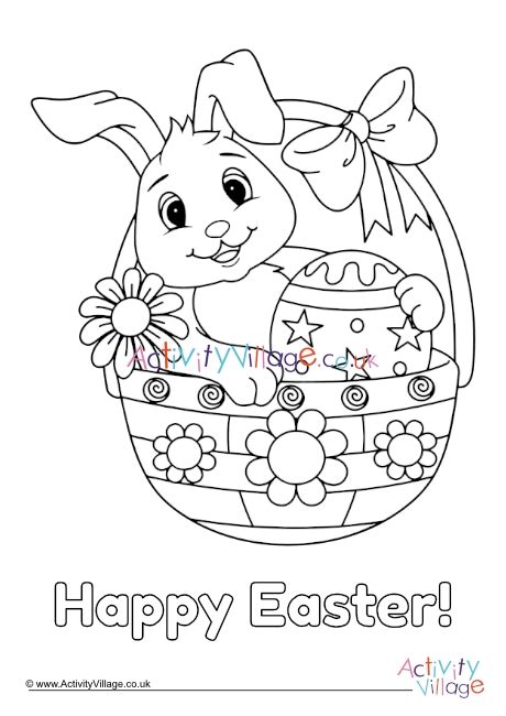 happy easter colouring page