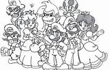 Coloring Getdrawings Crowd Mario Color sketch template
