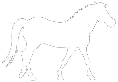 horse walking template printable outlinefree  print
