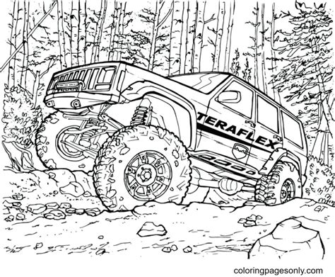 coloring pages  jeeps  printable templates