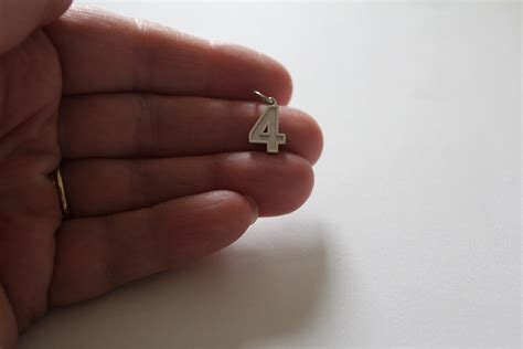 sterling silver number  charm sterling silver number  etsy