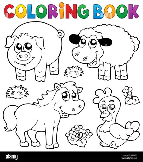 descubrir  imagen dibujos de animales de la granja  colorear