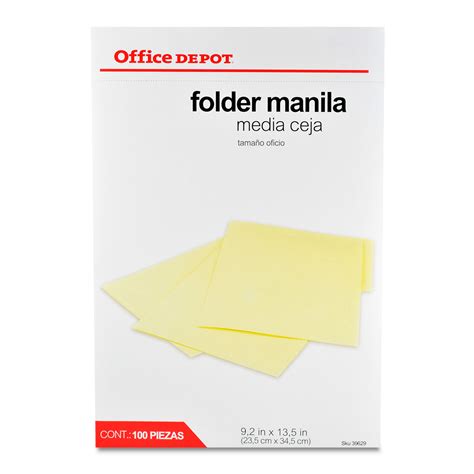 folder manila oficio od   office depot mexico