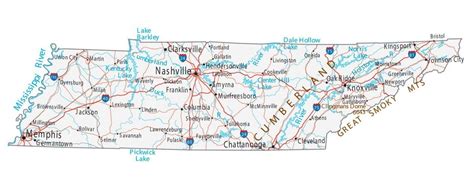 map  tennessee cities  roads gis geography