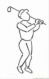 Golf Playing Printable Coloring Pages Sports Color sketch template