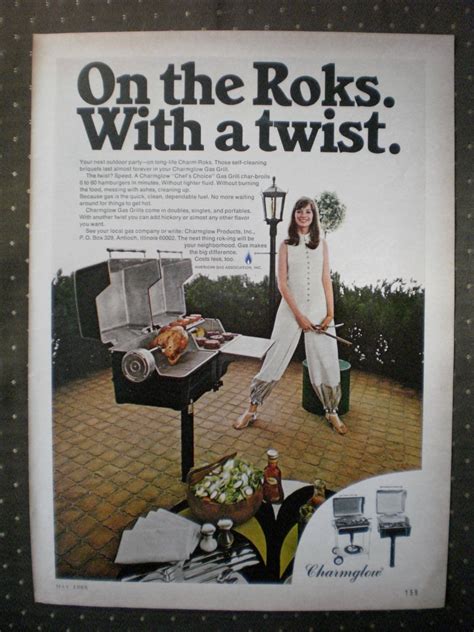 charmglow charm roks gas grill briquets vintage ad