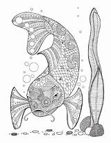 Coloring Pages Zentangle Mermaid Fish Adult Adults Color Sea Template Book Choose Colouring Under Board Printable sketch template
