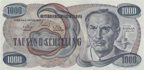 austrian schilling banknote viktor kaplan exchange