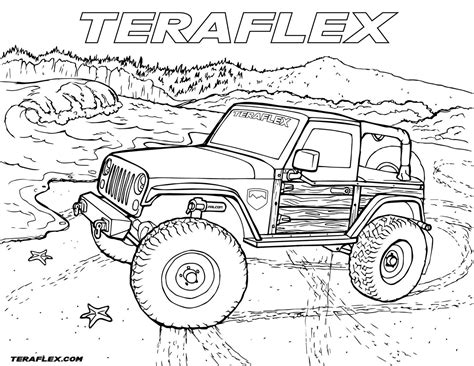 printable safari jeep coloring page  printable coloring pages jeep
