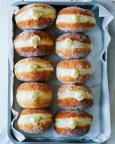vanilla cream filled doughnuts brunch desserts doughnuts vanilla cream