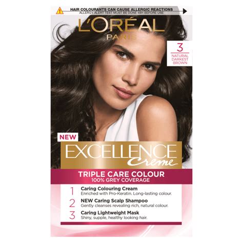 Buy L Oreal Paris Excellence Creme 3 Natural Darkest Brown Hair Dye