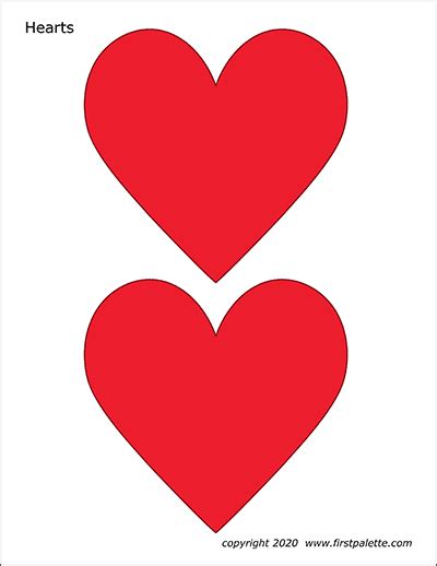 heart template printable hearts  color galandrina