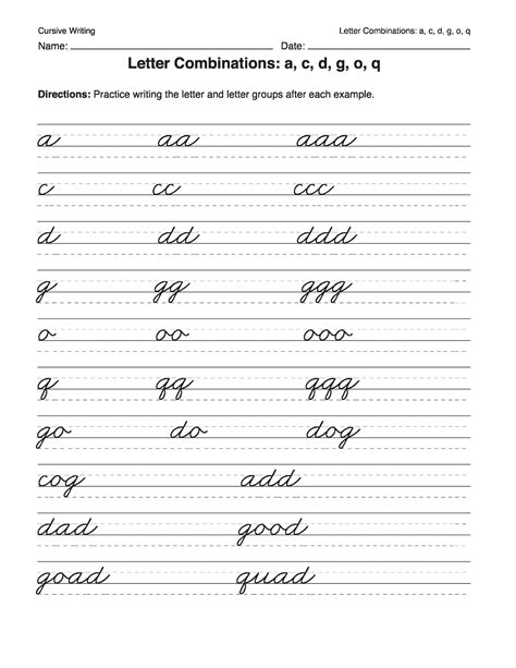 printable cursive worksheets  pages letters words etsy canada