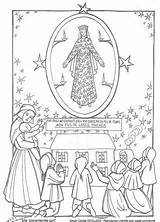 Vierge Sainte Apparitions Coloriages Pontmain Lourdes Bambini sketch template
