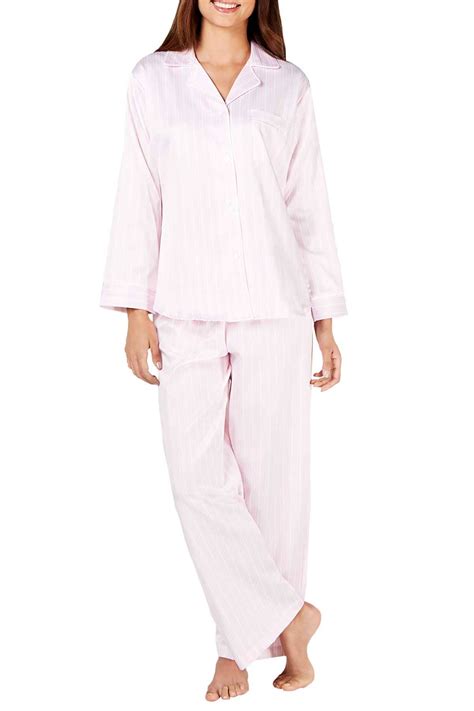 elaine pink stripe brushed  satin pajama set cheapundies