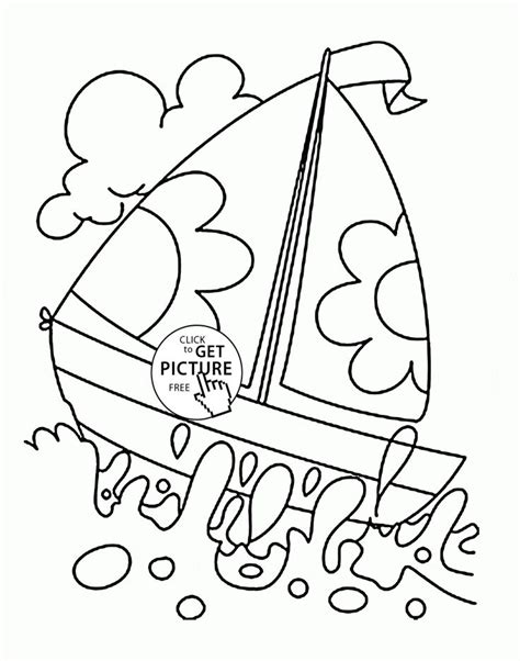 sailboat  water coloring page  kids transportation coloring