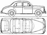 Wolseley Blueprints Sedan 1953 sketch template
