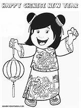 Gambar Imlek Mewarnai Anak Year Tahun Baru Coloring Chinese Perayaan Perempuan Choose Board Pages Colouring sketch template