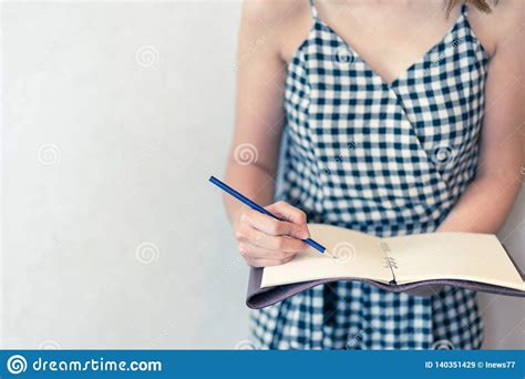 Asian Lady Writing Notebook Diary Concept And Working Planning Concept