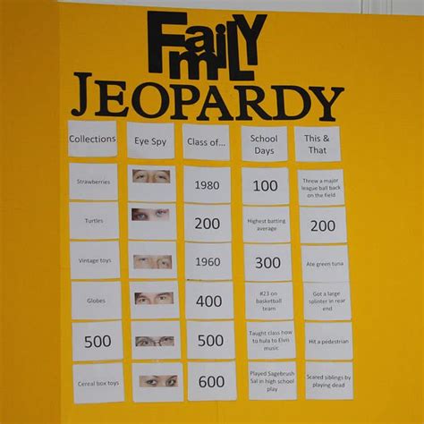 family jeopardy game diy pinterest family reunions gaming  family reunion games