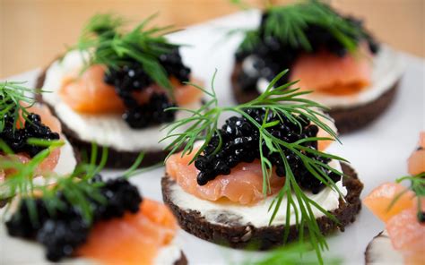 smoked salmon  caviar canapes  cream cheese caviar appetizers