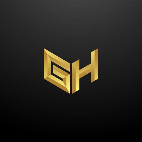 gh logo monogram letter initials design template  gold  texture  vector art  vecteezy