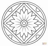 Coloring Kaleidoscope Pattern Mandala Floral Printable Drawing sketch template
