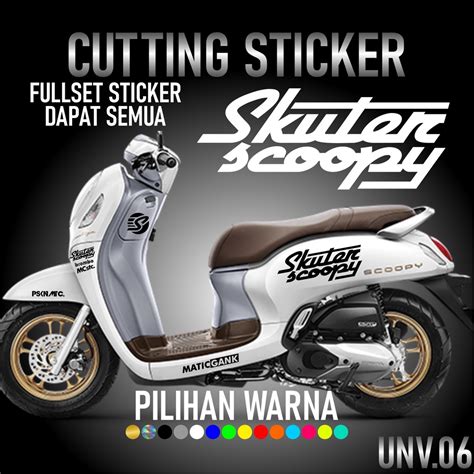 Jual Cod Cutting Sticker Skuter Scoopy Satu Set Aksesoris Stiker