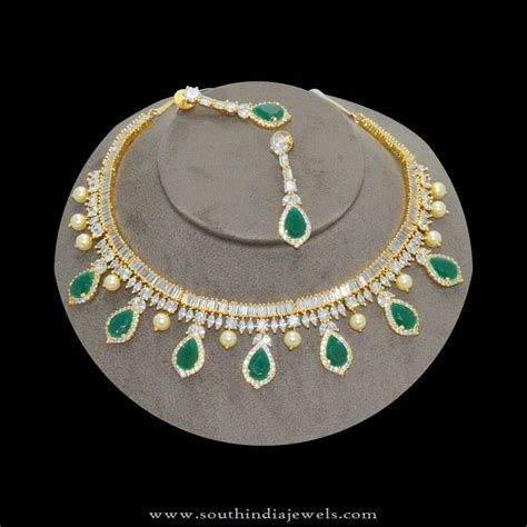 gm gold stone necklace south india jewels