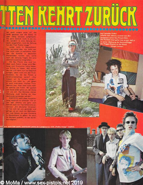 God Save The Sex Pistols West Germany Popfoto Magazine December 1978