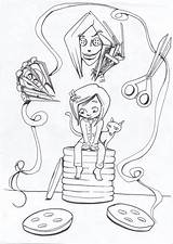 Coraline Puerta Secreta Mundos Coloringhome Hush Burton Becca Sketch Geek Mariah sketch template