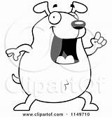 Chubby Idea Dog Clipart Cartoon Thoman Cory Outlined Coloring Vector sketch template