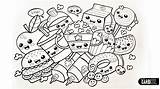 Coloring Kawaii Cute Food Pages Drawings Chibi Easy Drawing Graffiti Colorear Para Dancing Book Garbi sketch template