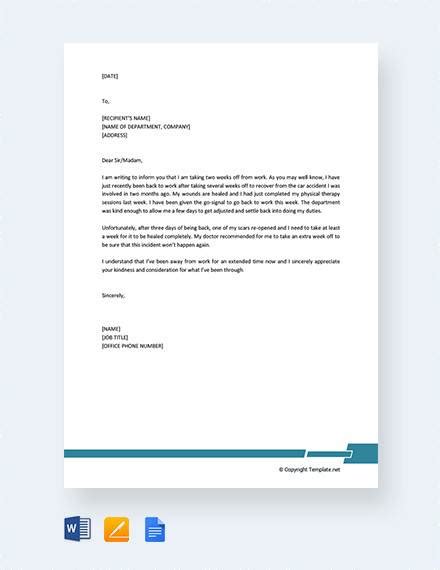 sample formal excuse letter templates  ms word google docs
