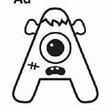Monster Alphabet Coloring Monsters Pages Letters Abc Education sketch template