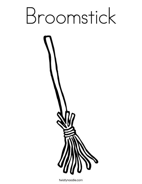 broomstick coloring page twisty noodle