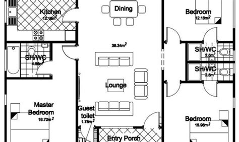plan bedroom detached bungalow home boys quarters  jhmrad