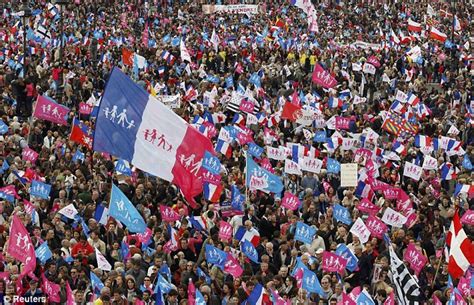 france protest thousands of parisians march in demonstration over gay