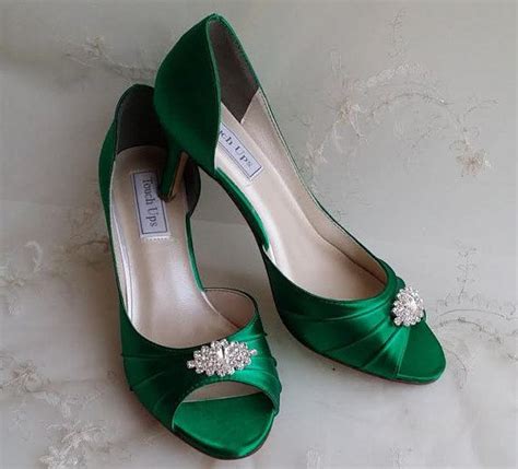 emerald green bridal shoes green wedding shoes by abiddabling kitten