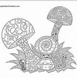 Trippy Mushroom Getcolorings Printing sketch template