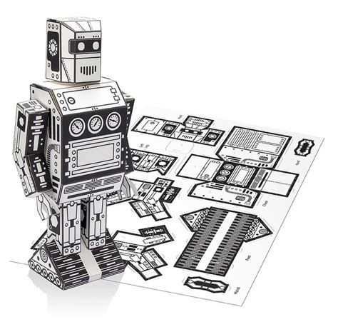 fold  paper robot craft set robot craft paper robot robot party